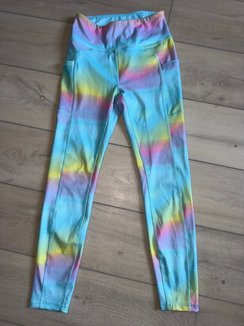Gottex Pastel Tie-Dye High-Rise Leggings in Blue, Pink, Yellow Women’s Small